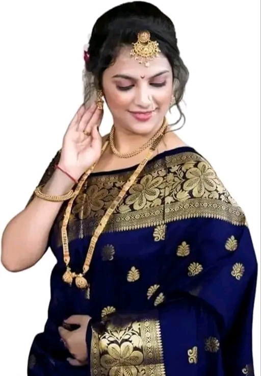 Party bear Blue banarasi Saree 